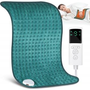 Jgd-Coussin Chauffant,30*60cm Couverture Chauffante,9 R&eacute;glages De Chaleur,4 Niveaux De Minuterie,Fonction B'arr&ecirc;t Automatique,Lavable En Machine,Confortable Doux Thermoth&eacute;rapie Soulager La Douleur. - Neuf