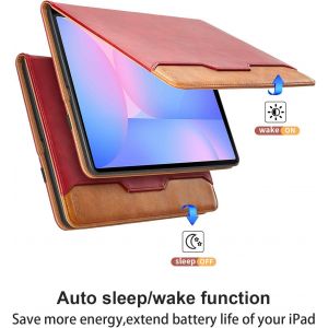 Coque Pour Samsung Galaxy Tab S10 Fe+ 13.1"" 2025/Galaxy Tab S10 Fe Plus 13.1 Pouces 2025 Business Premium Pu Cuir Cover Tablette Housse De Protection, Multi-Angle &Eacute;tui Avec Poche -Rouge - Neuf