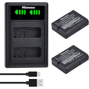MEVRONISSHOP-EN-EL14 ENEL14a Batterie 2Pack, LED Chargeur Double pour Nikon D3200, D5600, D3100, D3500, D3400, D3300, DF DSLR, Appareil Photo Coolpix P7800/P7700/P7100/P7000 - Neuf