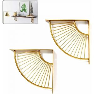 Lot de 2 supports d'étagère triangulaires festonnés en métal (15 cm/5,9 pouces), supports d'étagère suspendus pour salle à manger/bureau/décoration de la maison - Neuf