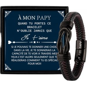Eryi-Idee Cadeau Homme Bracelet Homme Cadeau Anniversaire Homme Cadeau Papa Grand Pere Mari Copain Couple Saint Valentin Fete Des Peres Cadeau Noel Homme - Neuf