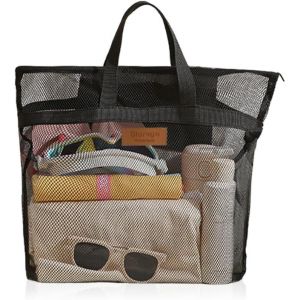 nzqaf-Sac de Douche Avec Poignée,Sac de Plage en Maille Filet,Shower Bag,Panier de Douche Portable,Sacs de Douche Camping,Sacs de Rangement Multifonction,Saces à Provisions RéUtilisable pour Voyages - Neuf