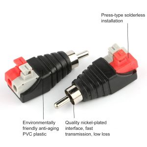 Mâle Adaptateur Connecteur Rca Prise Presse,Rca Mâle Vers Av Ressort Presse Pour Haut-Parleur Audio,Rca Vers Haut-Parleur Adaptateur,Rca Mâle Vers Av Vis Vidéo Audio Ressort Presse Type Balu[Z3825] - Neuf