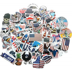 Autocollants États Unis Drapeau Américain Usa Stickers United States Autocollant Voyage Valise Casque Moto Portatil - Neuf