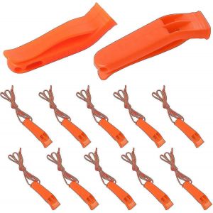 10pcs Sifflet De S&eacute;curit&eacute; Sifflet Marin Sifflets En Plastique Avec Lani&egrave;re Pour L'urgence - Neuf