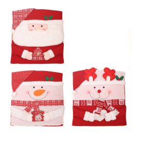 (E)3 Pack de No&euml;l Housses de Chaise, Stretch de No&euml;l Pr&eacute;sident de la D&eacute;coration, Machine No&euml;l Chaise en Arri&egrave;re, Universel Pr&eacute;sident Protecteur avec Santa Claus Mod&egrave;le pour la Salle &agrave; Manger, Cuisine, H&ocirc;tel, Partie - Neuf