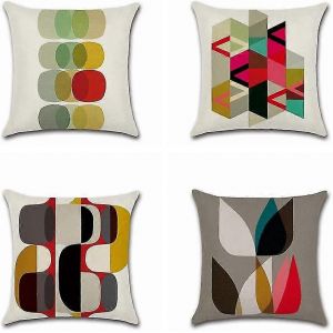 4 pièces housses de coussin décoratives 45 x 45 cm housses de coussin housse de coussin en coton lin coussin - Neuf