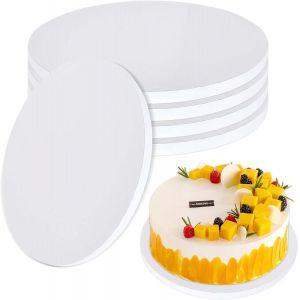 Plateau &Agrave; G&acirc;teau Rond,Dessous De Gateau Carton 25 Cm,5 Pi&egrave;ces Socle &Agrave; G&acirc;teau 12 Mm D'&eacute;paisseur,Assiettes &Agrave; G&acirc;teau S Pour Cupcakes,Desserts,Mariages,Anniversaires,F&ecirc;tes - Neuf