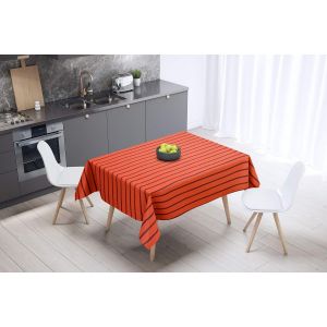 Sjzg-, Anti-Moisissure, S&eacute;chage Rapide, R&eacute;sistant Aux Taches, Lavable En Machine, 100% Polyester Nappe De Table, Bordeaux Orange, 140 X 140 Cm - Con&ccedil;u Et Fabriqu&eacute; En Turquie - Neuf