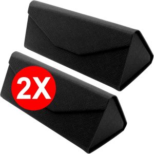Étui Pliable À Lunettes De Soleil - [Pack: 2 Unités] Boîte Rigide [Triangulaire] Avec [Fermeture Magnétique] Et Doublure Intérieur Protection Vue Lecture Design Femme Homme Enfant Voiture Mode - Neuf