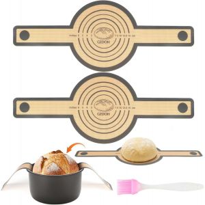 AYUHR-2 Pièces Tapis De Cuisson Silicone pour Four, Tapis Cuisson Silicone Four avec Poignées Longues, Tapis De Cuisson Four avec 3 Racloirs et 1 Pinceau à Épices Anti-Adhésif Réutilisable - Neuf