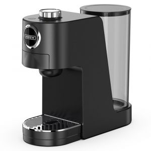 HiBREW H3C Machine à café à capsules 3-en-1, pompe 20 bars, infusion chaude/froide, réglage de la température sur 7 niveaux, réservoir d&#39;eau de 1,4 L, pour capsules DG/NS et café moulu - Noir - Neuf