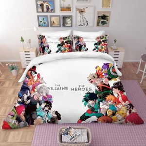 Nouveau My Hero Academia Anime Housse De Couette Ensemble Hero Academia Ensemble De Literie Anime Housse De Couette Simple Double Queen Twin Full Size - Neuf