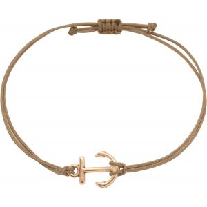 Bracelet Femme Ancre Or Rose Macram&eacute; Fait Main Y Compris Emballage Cadeau,Taille R&eacute;glable (Or Rose - Marron) - Neuf