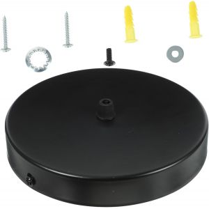 Ulteronixshop-Plaque De Plafond Ronde Fer Pour Lustre Auvent De Plafond Noir Support Pour Luminaires Suspendus Installation Facile Style R&eacute;tro D&eacute;coratif - Neuf