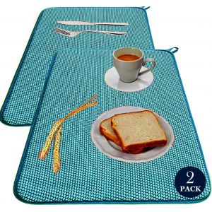 KALANKA-2 Tapis de sechage evier cuisine,Tapis Absorbant Vaisselle,Tapis machine a cafe,Lavable en Machine,Protection Parfaite Contre Les &eacute;versementsId&eacute;al pour Bar &agrave; Caf&eacute; et Cuisine,Mis &agrave; jour en 202 - Neuf