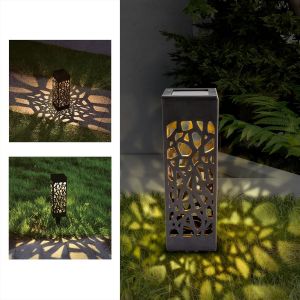 Lampes Solaires Led De Jardin Pour L'extérieur - Magnifique Décoration De Jardin Avec Motif Lumineux - Lanterne Solaire - Noir - Neuf