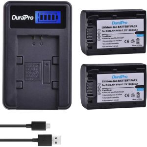 Lot De 2 Batteries Np-Fv50 Np-Fv50 1200 Mah + Chargeur Usb Lcd Pour Batteries Sony Np-Fv30 Np-Fv40 Fv70 Fv100 ; Hdr-Cx150E Hdr-Cx170 Hdr-Sr68 Dcr-Sr20E Hdr-Cx190 Hdr-Cx130 Handycams[Z3258] - Neuf