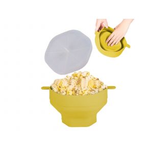 Bol Pliable En Silicone Pour Micro-Ondes Avec Couvercle - Jaune - Neuf