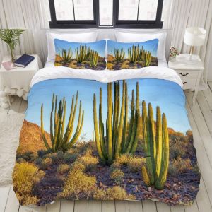 Parure De Lit Avec Housse De Couette En Microfibre,Tuyau D'orgue Cactus Au Lever Du Soleil,Sets De Housse De Couette Xcm+ Taie D'oreiller Xcm - Neuf