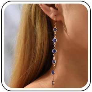 Boucles D'oreilles Pendantes En Cristal Rubis Boucles D'oreilles À Pampilles En Strass Rouge Boucles D'oreilles À Pampilles À Longue Chaîne Cz Boucles Huggie Hoop En Or Boucles Mariage Ruby.[X1337] - Neuf