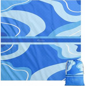 Ulteronixshop-Diveblues Couverture de Pique-Nique Imperm&eacute;able Anti-Sable 175x175cm, Tapis de Couverture de Pique-Nique Pliable, pour Camping Randonn&eacute;e Voyage en Famille Jardin Nappe, L&eacute;ger et Lavable - Neuf