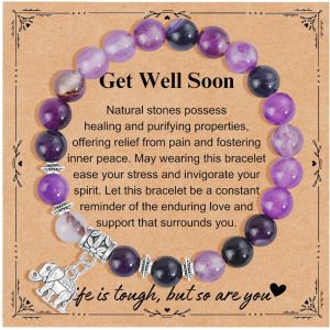 Eryi-Maman Bracelet Cadeau Fête Des Mères Femme En Pierres Naturelles Stretch Bracelet De Perles Cadeaux Noël Anniversaire Pour Maman - Neuf