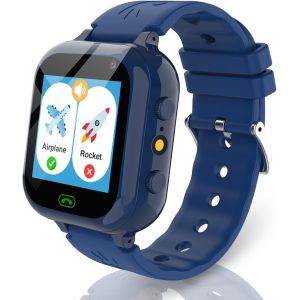 Montre Connectée Enfant Avec Carte Sim Montre Telephone Avec Sim Appel Sms Sos 25 Jeux Appareil Photo Podomètre Réveil Montre Connectée Avec Carte Sim Cadeaux De Noël Pour Garçons Filles Bleu - Neuf