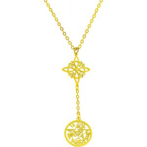 Kalanka-Collier Pour Femme Avec Pendentif Long Symboles Spirituels, N?Ud De Sorcière, Tétragramme, 7 Chakras, Yoga, Reiki, Méditation, Amulette - Neuf