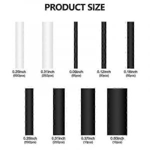 300Pcs 3 : 1 Kit de gaine thermorétractable avec colle Tube à double paroi 2.4 / 3.2 / 4.8 / 6.4 / 7.9 / 9.5 / 12.7mm Enveloppe de manchon doublée d'adhésif - Neuf