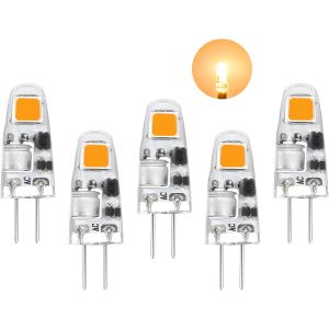Ampoules Led G4,12v Ac/Dc Blanc Naturel 4000k,160lm Pas De Scintillement,1.5w Remplace Les Ampoules Halog&egrave;nes 15w, Petites Ampoules &Agrave; Led &Agrave; Culot Fixe,Pour Hotte D'aspiration Pour La Cuisine, Lot De 5 - Neuf