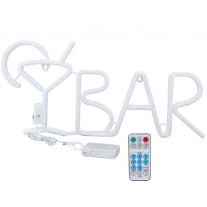 HJLIAN Enseigne lumineuse LED neon pour bar, 8 modes, telecommande 24 touches, pour maison, restaurant, fete, festival, type 4 - Neuf
