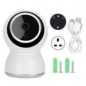 Mini camera panoramique/inclinable Wi-Fi, systeme de videosurveillance pour la securite a domicile, audio bidirectionnel, babyphone 110-240 V, Royaume-Uni, 1080p - Neuf