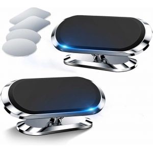 Support Magn&eacute;tique De T&eacute;l&eacute;phone Pour Voiture M&eacute;tal Multifonctionnel 8x Aimants 360&deg; Rotation Porte T&eacute;l&eacute;phone Voiture Aimant&eacute; Pour &Eacute;cran De Tableau De Bord Compatible Avec Tous Les T&eacute;l&eacute;phones - Neuf