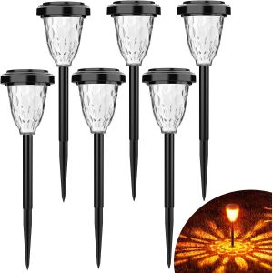 Ershi-Lampe Solaire Exterieur, 6 Pièces Flamme Saute Lampe Solaire Jardin Exterieure Au Sol, Ip65 Étanche Lumiere Solaire Exterieu[160] - Neuf