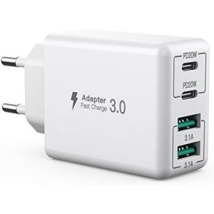Chenquansarl-Chargeur Usb C 40w, Chargeur Usb Multiple, Adaptateur D'alimentation Usb Connecteur De Charge Compatible Avec Iphone/Samsung/Google/Chargeurs De T¿L¿Phones Portables/Tablette (Blanc) - Neuf
