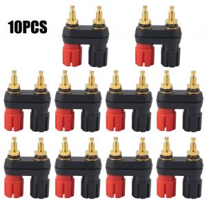 Borne de raccordement pour haut-parleur, amplificateur de puissance, fiche banane 2 voies (10 pieces) - Neuf