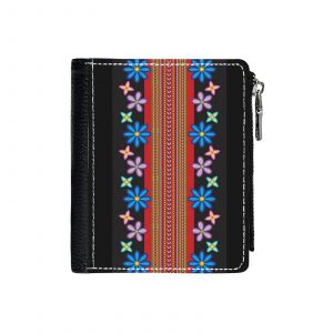 Portefeuille Ceinture métisse fleurie=13 Compact en Simili-Cuir Porte-Cartes Fermeture Éclair Homme Femme A - Neuf