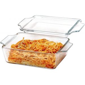 Jexnovashop-Petites Plats De Lasagnes Avec Couvercle, 1l Cocottes En Verre Rectangulaire, 17x14.5x6cm, R&eacute;sistant Au Four, Micro-Ondes - Neuf