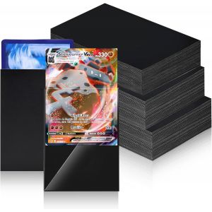Mdy-300 Pcs Pochette Carte, Protection Protege Carte, Standard Individuel Noir Protège Carte 66 * 91mm Pour Cartes, Magic, Jeux De Societe Sleeves - Neuf
