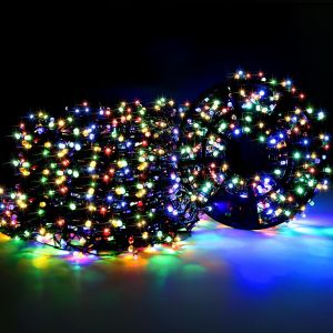 AIOU-20M 200Leds Guirlande Lumineuse Noel,Fil Vert Guirlande Sapin Lumineuse Avec Prise,Guirlande Lumineuse Exterieurel 8 Modes D'Eclairage Etanche Ip44 Pour Fête,Sapin Noel,Mariage (Coloré) - Neuf
