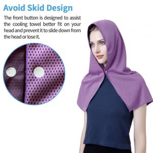 Foulard À Capuche Refroidissant, Fermeture À Bouton, Serviette De Protection Uv, Séchage Rapide, Conception Portable, Serviette De Sport Unisexe-Violet - Neuf