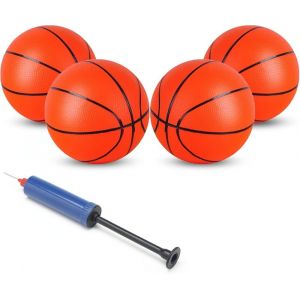 Kal-16 Cm Orange Ballon Basket, Mini Ballon De Basket Avec Pompe, Balle Rebondissantes Enfant Gonflable, Pour Panier De Basket Enfant Intérieur Et Extérieur - Neuf