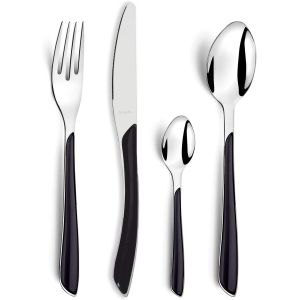 Checarzhn--No1-2214aawb12c40 Eclat Ménagère 24 Pièces Noir - Neuf