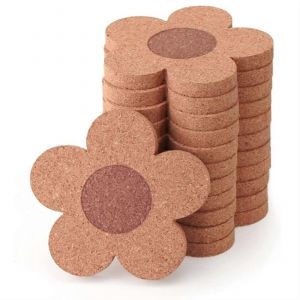 Lot De 12 Sous-Verres Mignons Pour Boissons,Absorbants Et R&eacute;utilisables,En Li&egrave;ge De 10 Cm,En Forme De Fleur - Neuf