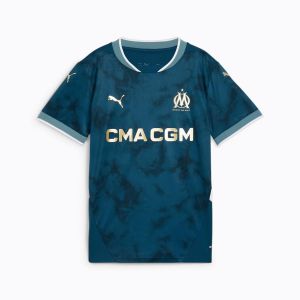 Maillot De Football Puma Om Away Jsy Rep Jr Bleu Pétrole 140 Cm - Neuf