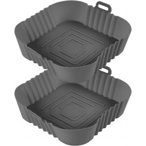 KALANKA-Air Fryer Pot en Silicone,2pcs 7.8inch Pot en Silicone pour Friteuse &agrave; Air Silicone Air Fryer Liner Air Fryer Basket, Air Fryer Rack Accessoire pour Air Fryer,Four - Neuf