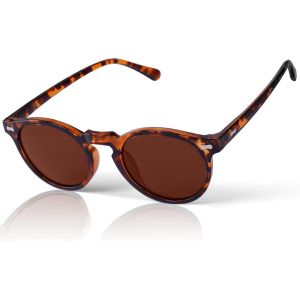 Lunettes De Soleil Pour Hommes, Lunettes De Soleil Rétro Uv 400 Unisexes, Verres Polarisés De Protection Ronds Hd, Adaptés À La Conduite, Aux Sports De Plein Air(Cadres À Imprimé Léopard) - Neuf