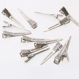 Lot De 60 Pinces Crocodiles Gingbiss En Métal Argenté De 4,6 Cm Avec Boîte De Rangement, Pinces Crocodiles Vurl Pour Salon De Coiffure. - Neuf