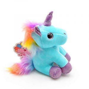 Porte-cl&eacute;s en peluche licorne, pendentif pour poup&eacute;e, jouets, ornements pour sac &agrave; dos-Bleu - Neuf